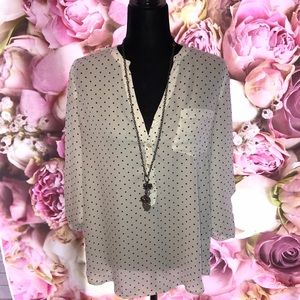 Black and white blouse